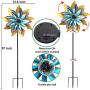 MAGGIFT 57 Inch Solar Wind Spinner with Metal Garden Stake, Multi Color Changing LED Solar Powered Glass Ball, Outdoor Wind Catcher Yard Patio Christmas Holiday Decoration