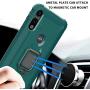 Newseego Compatible with Motorola Moto E 2020 Case with Tempered Glass Screen Protector 【1 Pack】 Metal Ring Holder Kickstand Work with Magnetic Car Mount Shockproof Protective Soft Cover-Dark Green
