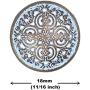 Bezelry 12 Pieces Flowery Engraving Copper Blue Openwork Metal Shank Buttons 18mm (11/16 inch)