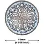 Bezelry 12 Pieces Flowery Engraving Copper Blue Openwork Metal Shank Buttons 18mm (11/16 inch)