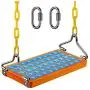 SELEWARE 17.5'' X 8.2'' Non Slip Wooden Swing Seat , Hanging Wooden Tree Swing Seat with 65'' Metal Chain Plastic Coated and Snap Hook Swing Set for Adult Kid Indoor Outdoor Playground Backyard, Blue SELEWARE 17.5'' X 8.2'' Non Slip Wooden Swing Seat , Hanging Wooden Tree Swing Seat with 65'' Metal Chain Plastic Coated and Snap Hook Swing Set for Adult Kid Indoor Outdoor Playground Backyard, Blue