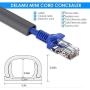 Upgraded Cord Hider, 142in Mini Wire Cable Cover, PVC Cable Concealer Channel, Paintable Cord Cover to Hide Speaker Wire, Ethernet Cable, 9X L15.7in W0.48in H0.32in, CC05 Grey