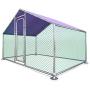 ALEKO Metal DIY Walk-in Chicken Coop or Chicken Run with Blue Waterproof Cover