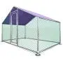 ALEKO Metal DIY Walk-in Chicken Coop or Chicken Run with Blue Waterproof Cover