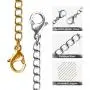 Necklace Extenders, 10Pcs Stainless Steel Gold Silver Necklace Bracelet Anklet Extension Chains with Lobster Clasps and Closures for Jewelry Making