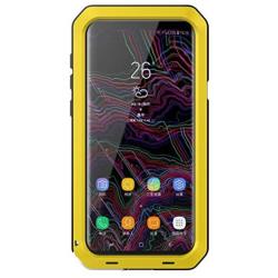 LUSTAM Galaxy S9 Plus Case, Water Resistant Shockproof Aluminium Alloy Rubber Tank Case for Samsung Galaxy S9 Plus- Yellow