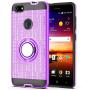 ZTE Blade X Z965 Case with HD Screen Protector,Ymhxcy 360 Degree Rotating Ring & Bracket Rubber Dual Layer Shock Bumper Resistant Back Cover for ZTE Blade X Z965-ZH Purple