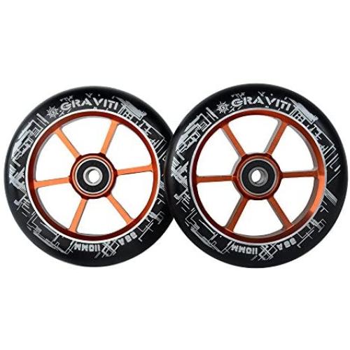 GRAVITI One Pair 110mm Pro Stunt Scooter Wheels ABEC-9 Bearings CNC Metal Core (2pcs)