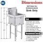 DuraSteel SCSN1491NI SCSE15151P 1 Compartment Stainless Steel Utility Preparation Prep NSF Sink, 15''x15'' Inner Tub, Chrome, 27 Pound