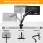ErGear 22-35” Premium Single Monitor Stand Mount w/USB, Ultrawide Computer Screen Desk Mount w/Full Motion Gas Spring Arm, Height/Tilt/Swivel/Rotation Adjustable, Holds from 6.6lbs to 26.5lbs