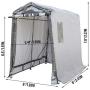 Happybuy Portable Storage Shed 6x8x7.8 ft, Shed in A Box with Roll up Door, Storage Shelter Logic Portable Garage Shelter Steel Metal Peak Roof Grey for Motorcycle Garden Patio Storage