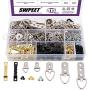 Swpeet 415Pcs Picture Hangers Kit with Screws, Heavy Duty Assorted Picture Hangers Assortment Kit for Picture Hanging Solutions with Transparent Box - 7 Models