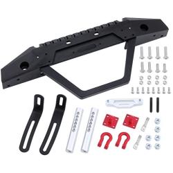 Hobbypark Metal Front Bumper with D-Ring Tow Shackles for Axial SCX10 1/10 Scale RC Rock Crawler Hop-Ups Upgrade Parts