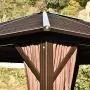 Outsunny 12’ x 10’ Steel Hardtop Canopy Patio Gazebo with Fully Enclosed Zippered Curtains & Comfortable Interior, Brown Outsunny 12’ x 10’ Steel Hardtop Canopy Patio Gazebo with Fully Enclosed Zippered Curtains & Comfortable Interior, Brown