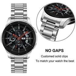 TRUMiRR No Gap Band for Galaxy Watch 46mm / Gear S3 with Solid Clips, Quick Release Stainless Steel Watchband Hand Detach Strap Wristband for Samsung Galaxy Watch 46mm R800/Gear S3 Classic/Frontier