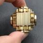 Pure Brass Fidget Cube Gears Linkage Fidget Toy Metal DIY EDC Focus Meditation Break Bad Habits ADHD (Brass)