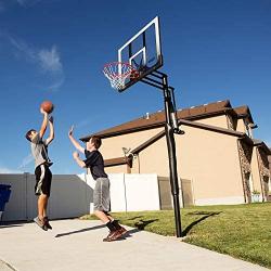 Lifetime 71281 In Ground Power Lift Basketball System, 52 Inch Shatterproof Backboard