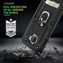 Moto Z4 Case, Moto Z4 Play Case with HD Screen Protector,Gritup 360 Degree Rotating Metal Ring Holder Kickstand Armor Anti-Scratch Bracket Cover Phone Case for Motorola Moto Z4 Force Black