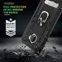 Moto Z4 Case, Moto Z4 Play Case with HD Screen Protector,Gritup 360 Degree Rotating Metal Ring Holder Kickstand Armor Anti-Scratch Bracket Cover Phone Case for Motorola Moto Z4 Force Black