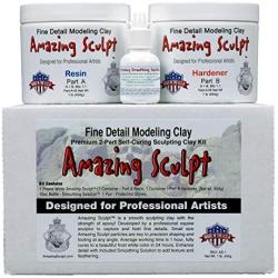 Amazing Sculpt 1 lb White 2-Part Modeling Clay for Sculptors. USA Made.