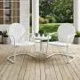 Crosley Furniture Griffith 3-Piece Metal Outdoor Conversation Set with Table and 2 Chairs - White Crosley Furniture Griffith 3-Piece Metal Outdoor Conversation Set with Table and 2 Chairs - White