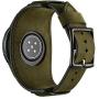 Leotop Compatible with Samsung Galaxy Watch 46mm/Gear S3 Frontier/Galaxy Watch 3 45mm/Classic Bands, 22mm Replacement Genuine Leather Cuff Strap with Stainless Steel Metal Buckle for Men Women (Green)