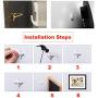 EuTengHao 43Pcs Invisible Nail Screws Wall Hooks No Trace Picture Hangers Traceless Photo Hook Hardwall Drywall Picture Hooks Multi Function Heavy Duty Picture Art Painting Frame Hanger (35Lbs,6Types)