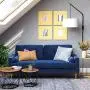 VASAGLE Sofa, Couch for Living Room, Velvet Surface, for Apartment, Small Space, Solid Wood Frame, Metal Legs, Easy Assembly, Mid-Century Modern Design, 71.3 x 32.3 x 33.9 Inches, Blue ULCS002Q01 VASAGLE Sofa, Couch for Living Room, Velvet Surface, for Apartment, Small Space, Solid Wood Frame, Metal Legs, Easy Assembly, Mid-Century Modern Design, 71.3 x 32.3 x 33.9 Inches, Blue ULCS002Q01