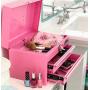 APOLLO TOOLS Pink Metal Tool Box with Deep Top Compartment and 2 Drawers in Heavy-Duty Steel Chest With Ball Bearing Opening And Powder Coated Finish - Pink Ribbon - DT5010P