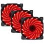 uphere 3-Pack Long Life Computer Case Fan 120mm Cooling Case Fan for Computer Cases Cooling 15LED Red,15R3-3
