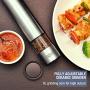 Electric Salt or Pepper Grinder - Battery Operated Ceramic Burr Peppermill Shaker - Automatic Stainless Steel Grinders - Mill With LED Light by Eparé