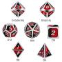 Metal Game Dice Set D&D,DNDND Heavy Metallic DND Dice Set with Grogeous Gift Metal Tin for Dungeons and Dragons Tabletop Games Blender Red and Black