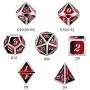 Metal Game Dice Set D&D,DNDND Heavy Metallic DND Dice Set with Grogeous Gift Metal Tin for Dungeons and Dragons Tabletop Games Blender Red and Black