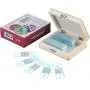 AmScope PS25 Prepared Microscope Slide Set for Basic Biological Science Education, 25 Slides, Includes Fitted Wooden Case Brown
