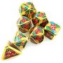 2021 Dungeons and Dragons Role Playing Metal Dice, Polyhedral Dragon Pattern D D Games Metal Dice D&D Darkness Storage Starter Bulk Metal Dice Set (Multicolored)