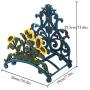 Sungmor Cast Iron Heavy Duty Garden Hose Holder - Decorative Hand-Painted Sunflower Wall Mounted Water Hose Hanger - Wall Decoration Hanging Hose Rack - Hose Reel Storage Butler - Metal Hose Stand
