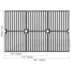 Uniflasy 17.75 inch Grill Grate for Brinkmann 810-2410-S 810-2511-S 810-8411-5 810-9415-W Charmglow, Browning Grillada Gas Grills 17 3/4'' x 26 13/16'' Cast Iron Cooking Grids Grill Replacement Parts