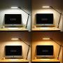 BYB E476 Metal Architect LED Desk Lamp, Swing Arm Task Lamp with Clamp, Eye-Care Drafting Table Lamp, Dimmable Office Light, 4 Color Modes, 6 Brightness Levels, Touch Control, Memory Function, Black