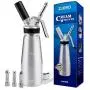 ZOEMO Profesional Whipped Cream Dispenser - Ugraded Full Metal Cream Whipper Canister, w/Durable Metal Body & Head with 3 Stainless Steel Decorating Tips (Professional Silver 500 ML) ZOEMO Profesional Whipped Cream Dispenser - Ugraded Full Metal Cream Whipper Canister, w/Durable Metal Body & Head with 3 Stainless Steel Decorating Tips (Professional Silver 500 ML)