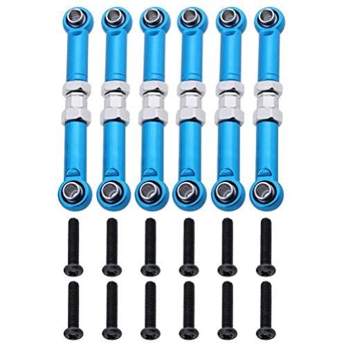 Hobbypark 6PCS Adjustable Aluminum Steering Linkage Servo Link Pull Rod Turnbuckle A959-03 Metal for WLtoys A959 A969 A979 1/18th RC Car Upgrade Parts