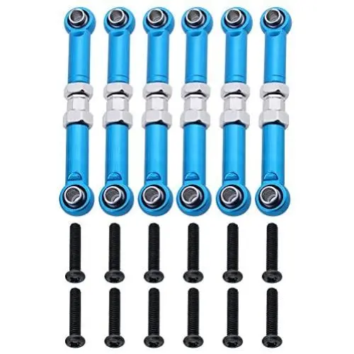 Hobbypark 6PCS Adjustable Aluminum Steering Linkage Servo Link Pull Rod Turnbuckle A959-03 Metal for WLtoys A959 A969 A979 1/18th RC Car Upgrade Parts Hobbypark 6PCS Adjustable Aluminum Steering Linkage Servo Link Pull Rod Turnbuckle A959-03 Metal for WLtoys A959 A969 A979 1/18th RC Car Upgrade Parts