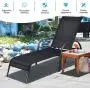 Giantex 2 Pcs Outdoor Chaise Lounge Chair, Adjustable Reclining Lounge Chairs Patio Furniture, Backyard Lawn Sling Chaise w/Adjustable Back, Folding Recliners for Beach Yard Pool (Black) Giantex 2 Pcs Outdoor Chaise Lounge Chair, Adjustable Reclining Lounge Chairs Patio Furniture, Backyard Lawn Sling Chaise w/Adjustable Back, Folding Recliners for Beach Yard Pool (Black)