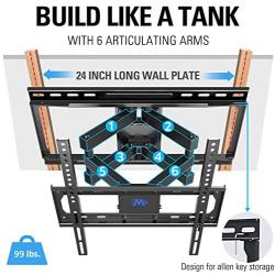 Mounting Dream TV Mount Full Motion TV Wall Mounts for 26-55 inch, Some up to 65 inch LED, LCD Flat Screen TV, Wall Mount Bracket up to VESA 400 x 400mm 99 lbs. Fits 16”, 18”, 24” Wood Studs MD2380-24