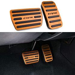 Thenice for 10th Gen Civic Anti-Slip Foot Pedals Aluminum Brake and Accelerator Pedal No Drilling Covers for Honda Civic 2020 2019 2018 2017 -Glod