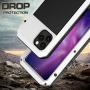 iPhone 11 Pro Max Case, CarterLily Full Body Shockproof Dustproof Waterproof Aluminum Alloy Metal Gorilla Glass Cover Case for Apple iPhone 11 Pro Max 6.5 inch (White)