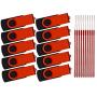 USB Drive 1GB Pack of 10 Thumb Drive 1 GB Flash Drive Metal USB 2.0 Memory Sticks Swivel Pendrive Portable Keychain Jump Drive Red USB Stick Zip Drive Data Storage Gift for Embroidery Machines