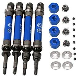 BQLZR Dark Blue Steel SLA032 Front & Rear Universal Drive Shaft for TRAXXAS Slash 4X4 RC1:10 Rally Car Pack of 4