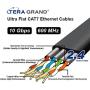 Tera Grand - 3FT - CAT7 10 Gigabit Ethernet Ultra Flat Patch Cable for Modem Router LAN Network - Braided Jacket, Gold Plated Shielded RJ45 Connectors, Faster Than CAT6a CAT6 CAT5e, Purple & Blue