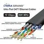 Tera Grand - 3FT - CAT7 10 Gigabit Ethernet Ultra Flat Patch Cable for Modem Router LAN Network - Braided Jacket, Gold Plated Shielded RJ45 Connectors, Faster Than CAT6a CAT6 CAT5e, Black & White
