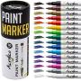 Paint Pens for Rock Painting, Stone, Ceramic, Glass, Wood. Set of 16 Colors Extra Fine Tip Point Acrylic Paint Markers